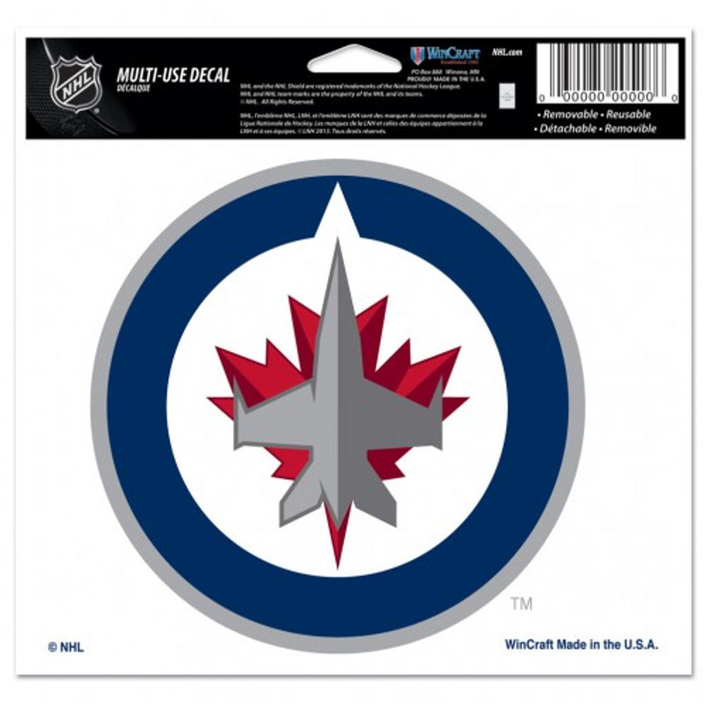 Winnipeg Jets Decal 5x6 Multi Use Color - Special Order