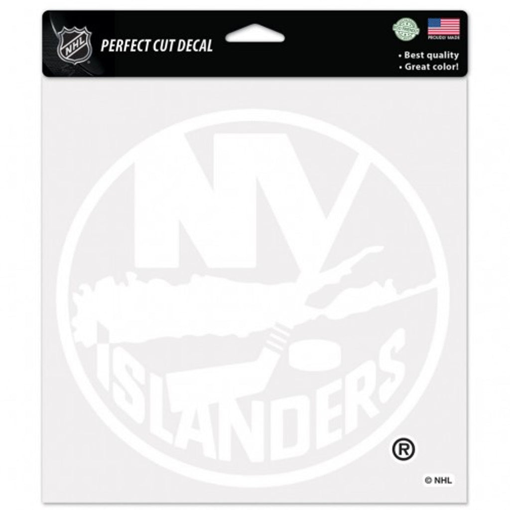New York Islanders Decal 8x8 Perfect Cut White - Special Order