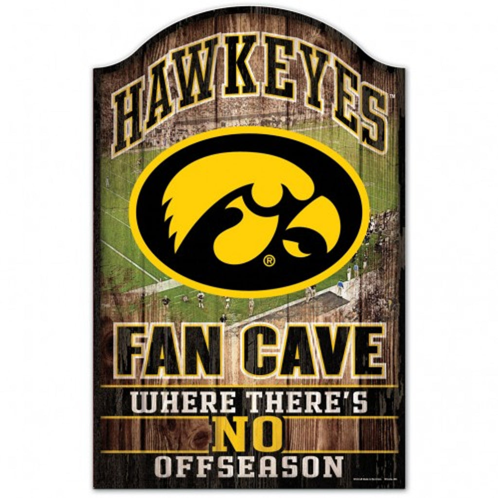 Iowa Hawkeyes Sign 11x17 Wood Fan Cave Design - Special Order