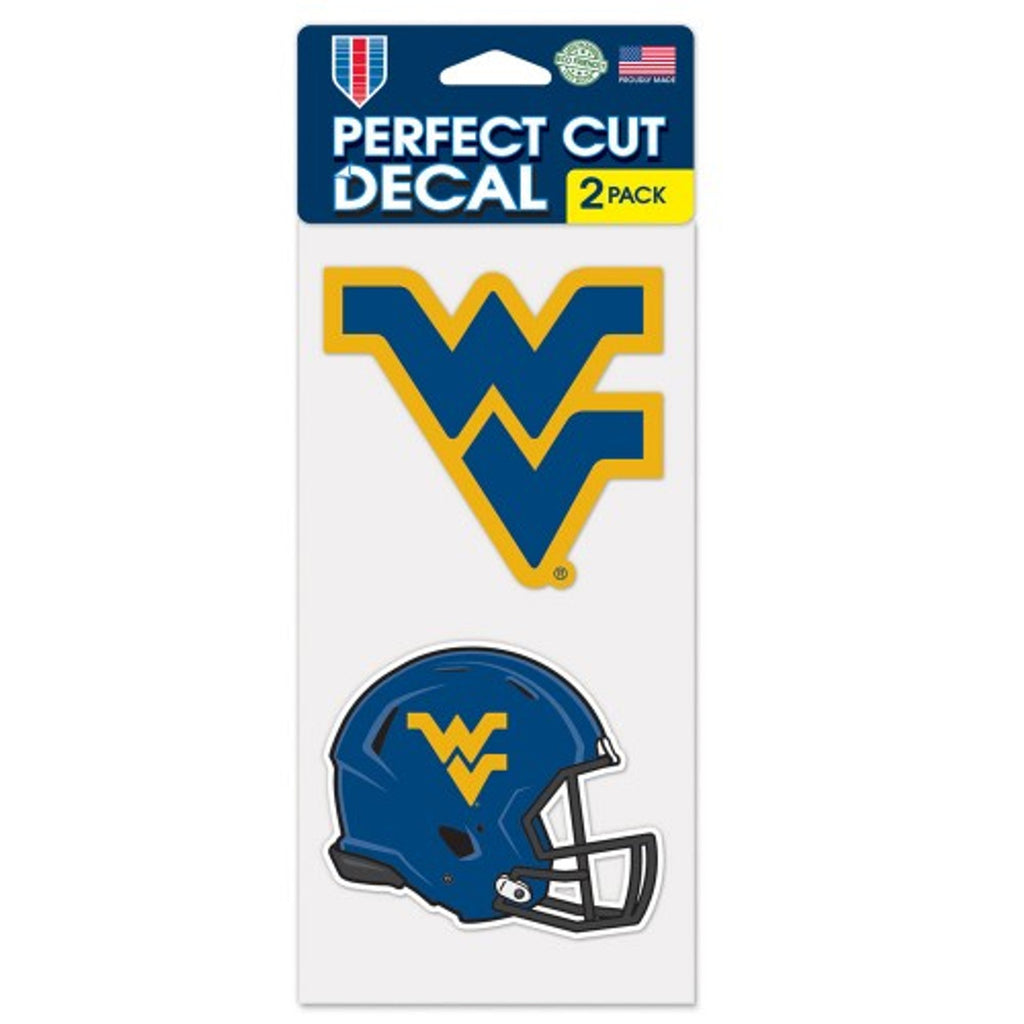 West Virginia Mountaineers Decal 4x4 Perfect Cut Set of 2 Alternate Design - Special Order