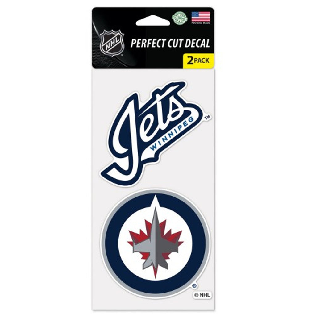 Winnipeg Jets Decal 4x4 Perfect Cut Set of 2 - Special Order