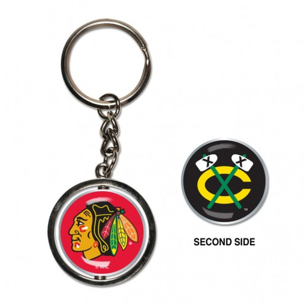 Chicago Blackhawks Key Ring Spinner Style - Special Order