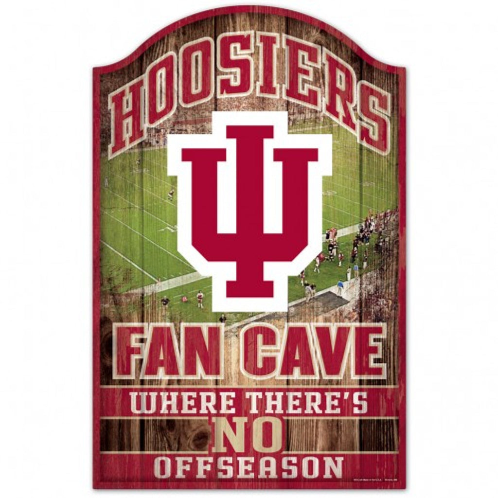 Indiana Hoosiers Sign 11x17 Wood Fan Cave Design - Special Order