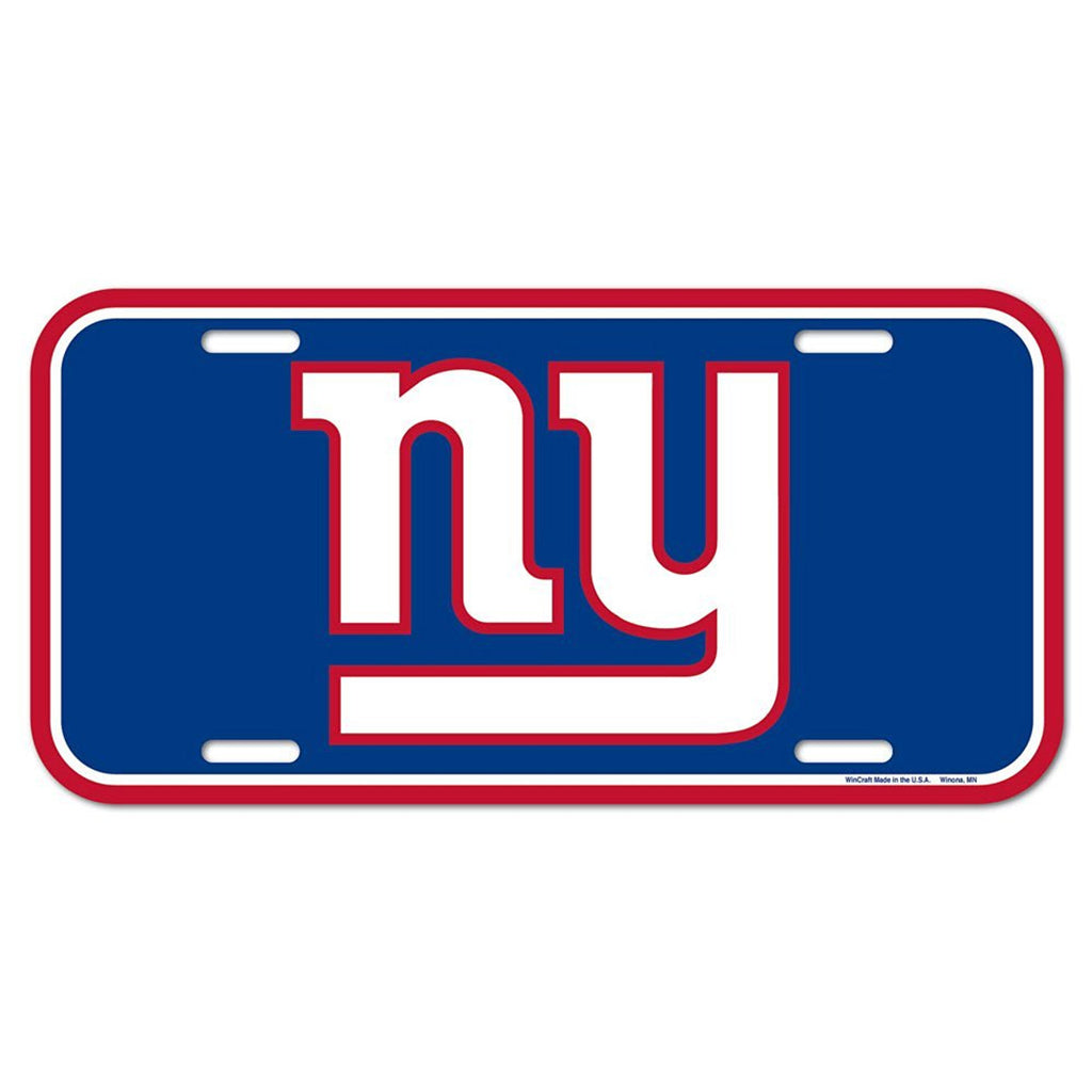 New York Giants License Plate Plastic