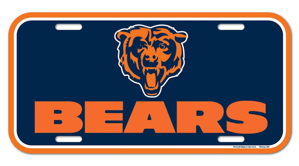 Chicago Bears License Plate Plastic