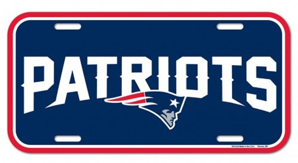 New England Patriots License Plate Plastic