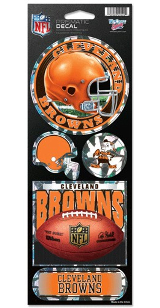 Cleveland Browns Decal 4x11 Die Cut Prismatic Style