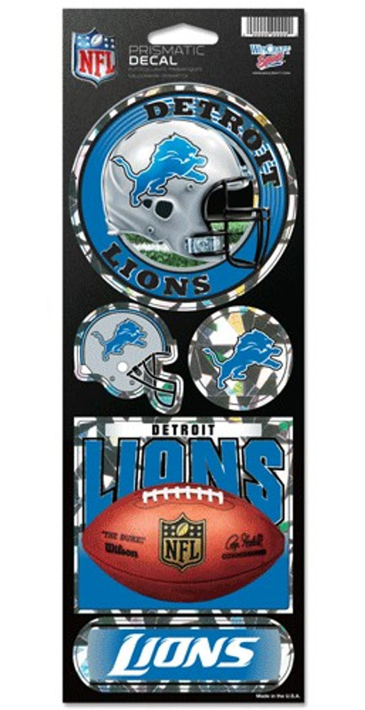 Detroit Lions Decal 4x11 Die Cut Prismatic Style