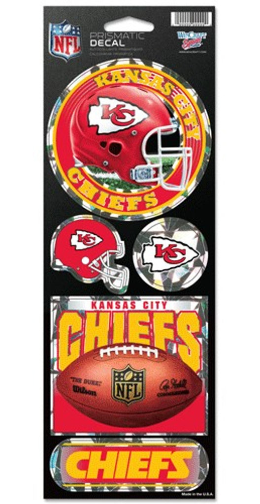 Kansas City Chiefs Decal 4x11 Die Cut Prismatic Style