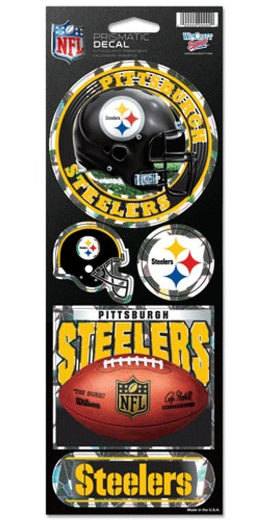 Pittsburgh Steelers Decal 4x11 Die Cut Prismatic Style