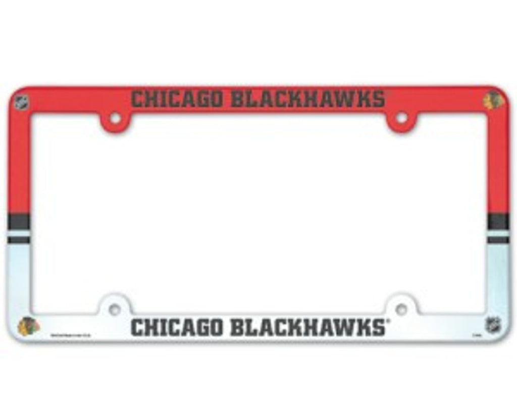 Chicago Blackhawks License Plate Frame Plastic Full Color Style - Special Order