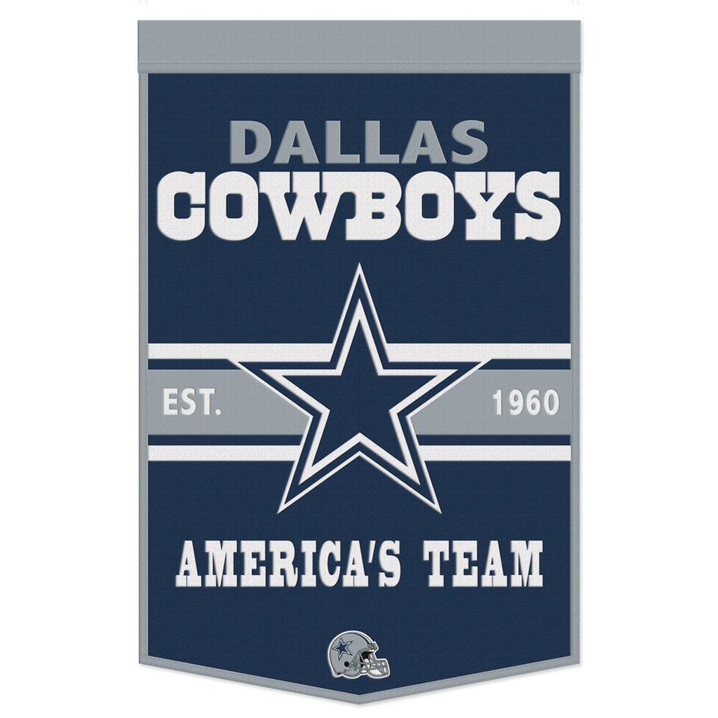 Dallas Cowboys Banner Wool 24x38 Dynasty Slogan Design - Special Order