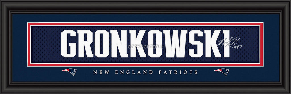 New England Patriots Rob Gronkowski Print - Signature 8"x24"