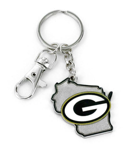 Green Bay Packers Keychain State Design