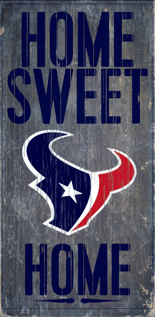 Houston Texans Wood Sign - Home Sweet Home 6"x12"