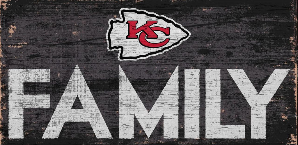 Kansas City Chiefs Sign Wood 12x6 Family Design - Special Order