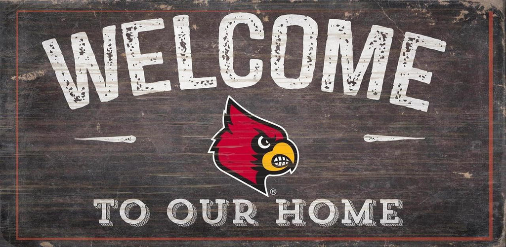 Louisville Cardinals Sign Wood 6x12 Welcome To Our Home Design - Special Order