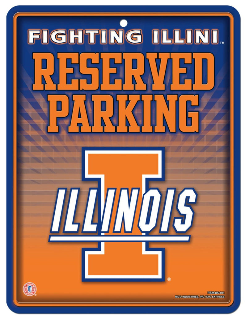 Illinois Fighting Illini Metal Parking Sign - Special Order