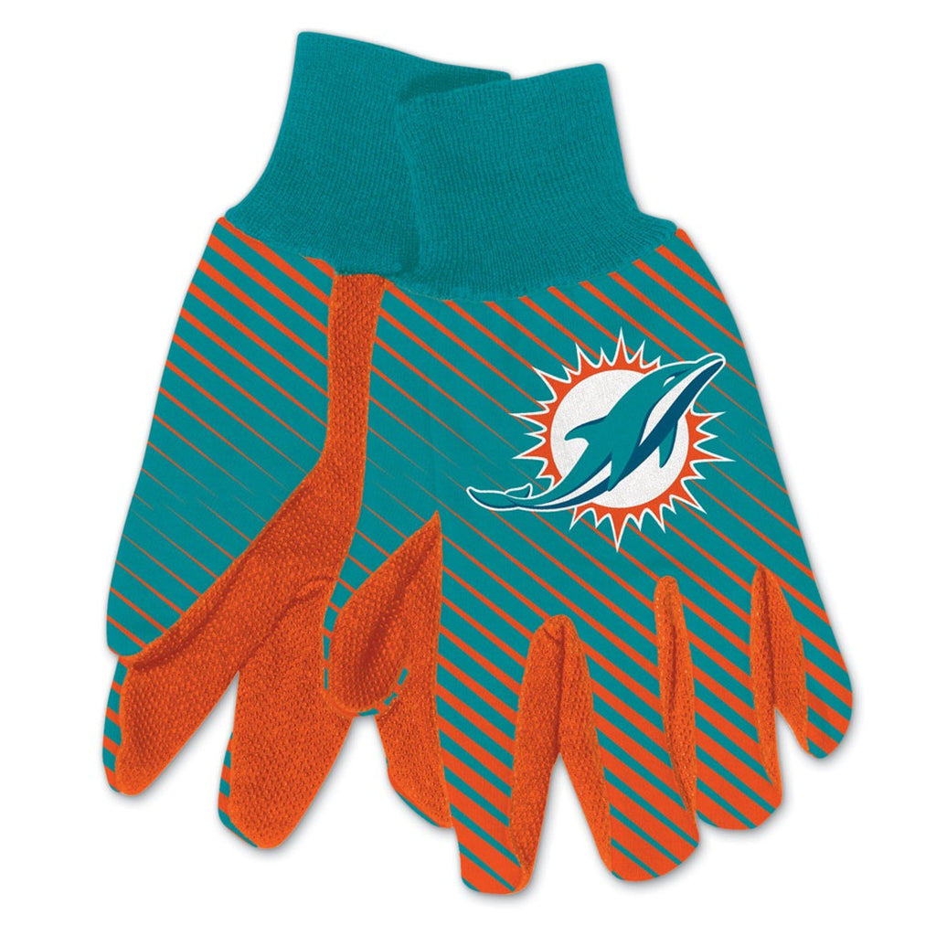 Miami Dolphins Gloves Two Tone Style Adult Size