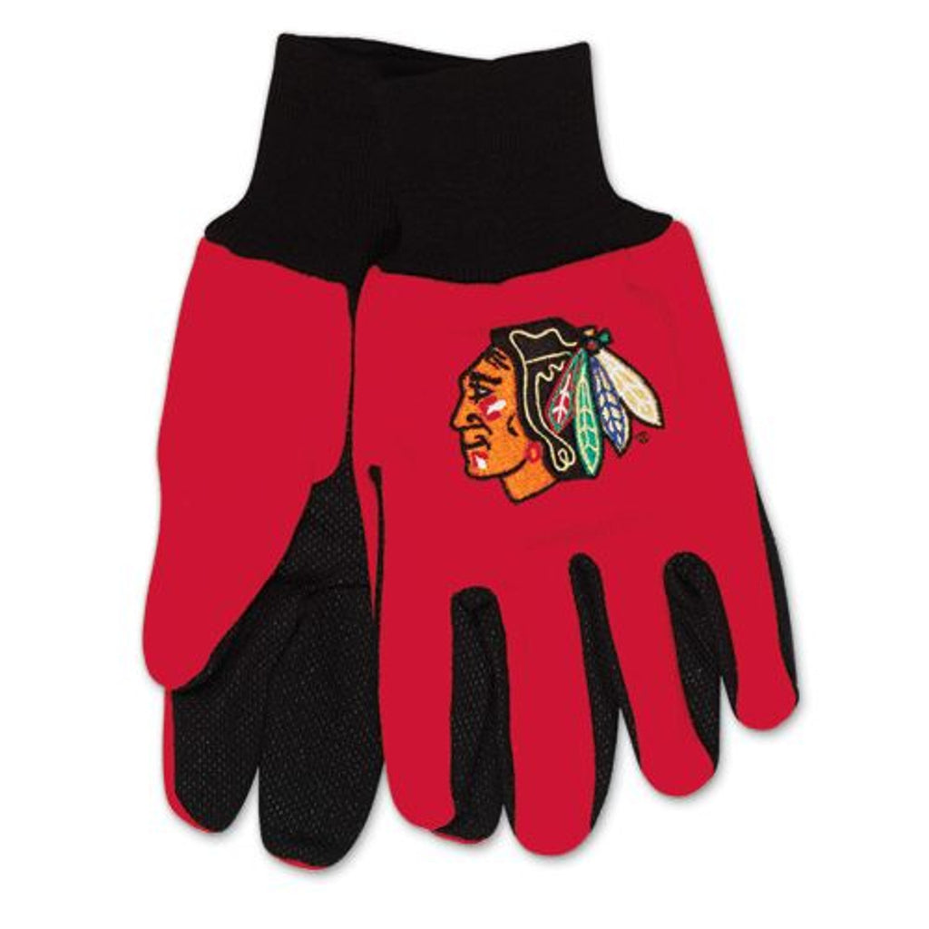 Chicago Blackhawks Gloves Two Tone Style Adult Size