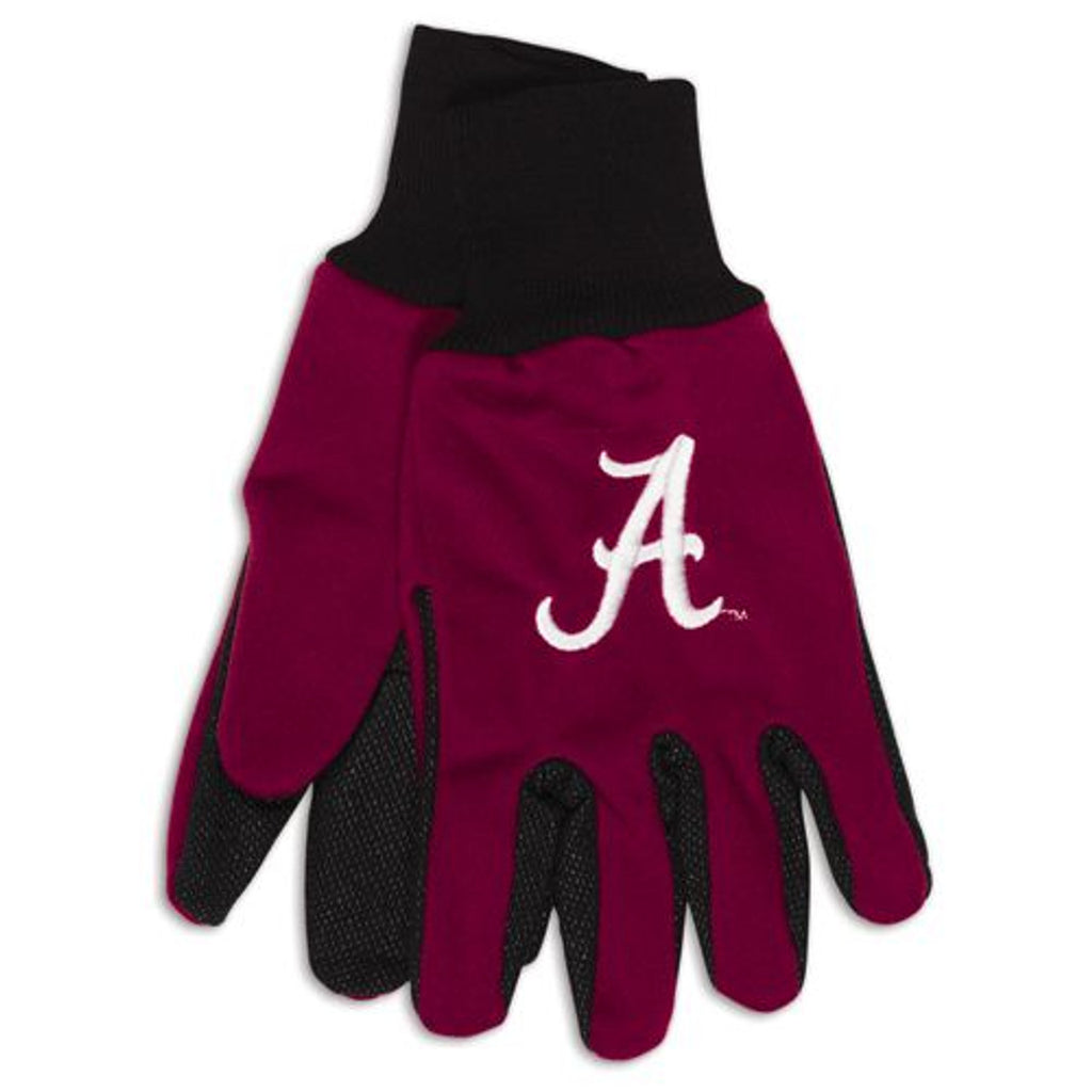 Alabama Crimson Gloves Two Tone Style Adult Size