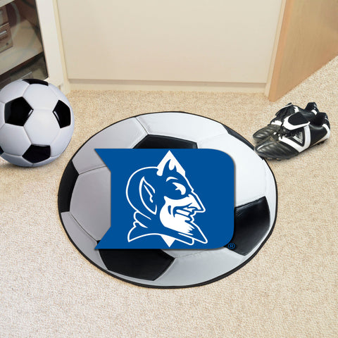 Duke Blue Devils Soccer Ball Rug - 27in. Diameter, Devil Logo