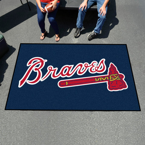Atlanta Braves "Braves" Script Logo Ulti-Mat Rug - 5ft. x 8ft.