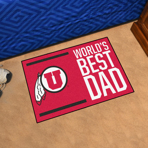 Utah Utes Starter Mat Accent Rug - 19in. x 30in. World's Best Dad Starter Mat