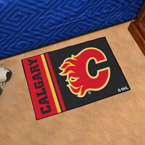 Calgary Flames Starter Mat Accent Rug - 19in. x 30in., Uniform Design