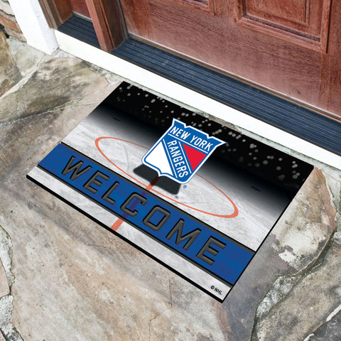 New York Rangers Rubber Door Mat - 18in. x 30in.