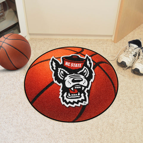 NC State Wolfpack Basketball Rug - 27in. Diameter, Wolf Logo