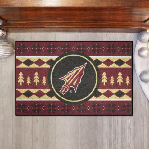 Florida State Seminoles Holiday Sweater Starter Mat Accent Rug - 19in. x 30in.
