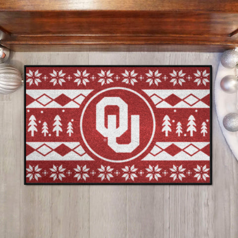 Oklahoma Sooners Holiday Sweater Starter Mat Accent Rug - 19in. x 30in.