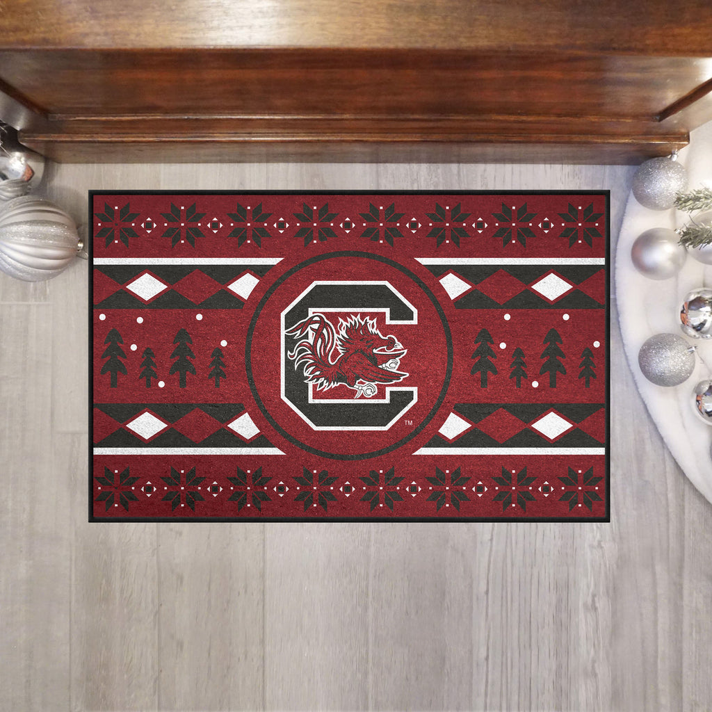 South Carolina Gamecocks Holiday Sweater Starter Mat Accent Rug - 19in. x 30in.
