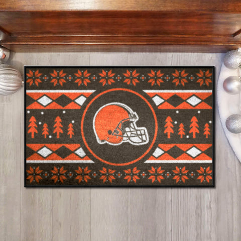 Cleveland Browns Holiday Sweater Starter Mat Accent Rug - 19in. x 30in.
