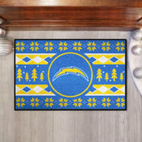 Los Angeles Chargers Holiday Sweater Starter Mat Accent Rug - 19in. x 30in.