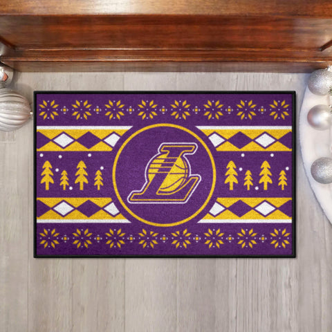 Los Angeles Lakers Holiday Sweater Starter Mat Accent Rug - 19in. x 30in.