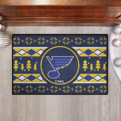 St. Louis Blues Holiday Sweater Starter Mat Accent Rug - 19in. x 30in.