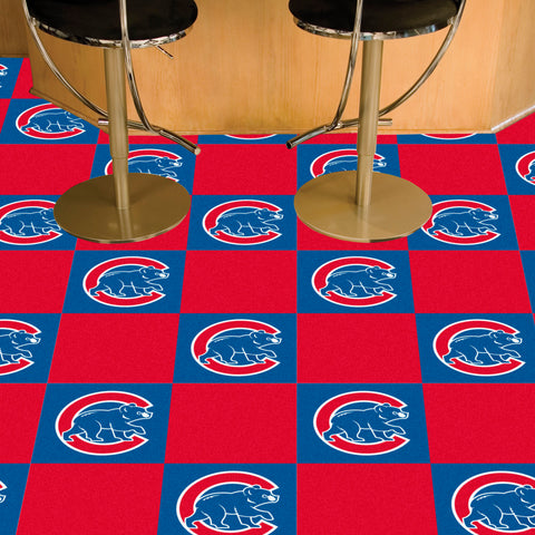 Chicago Cubs "C Bear" Alternate Logo Team Carpet Tiles - 45 Sq Ft.