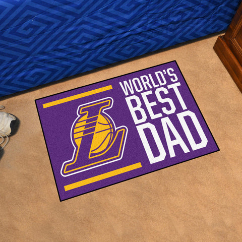 Los Angeles Lakers Starter Mat Accent Rug - 19in. x 30in. World's Best Dad Starter Mat