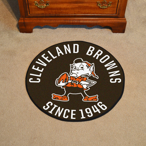 Cleveland Browns Roundel Rug - 27in. Diameter, NFL Vintage