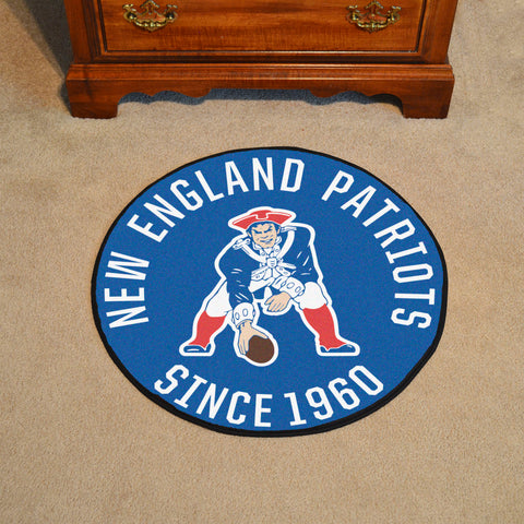 New England Patriots Roundel Rug - 27in. Diameter, NFL Vintage