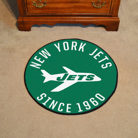 New York Jets Roundel Rug - 27in. Diameter, NFL Vintage