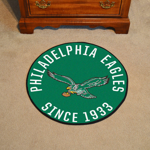 Philadelphia Eagles Roundel Rug - 27in. Diameter, NFL Vintage