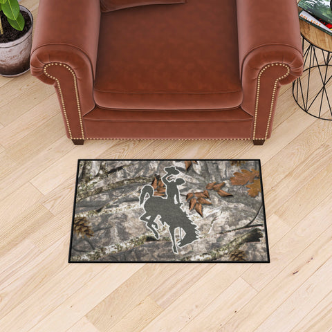 Wyoming Cowboys Camo Starter Mat Accent Rug - 19in. x 30in.