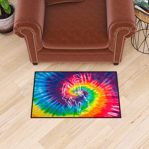Wyoming Cowboys Tie Dye Starter Mat Accent Rug - 19in. x 30in.