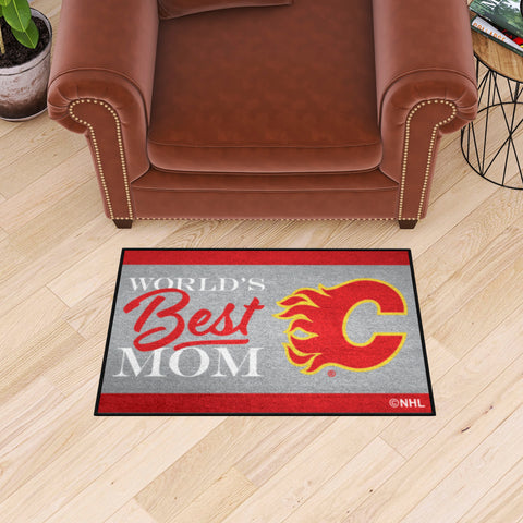 Calgary Flames World's Best Mom Starter Mat Accent Rug - 19in. x 30in.