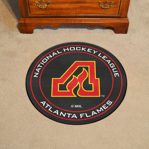 NHL Retro Atlanta Flames Hockey Puck Rug - 27in. Diameter