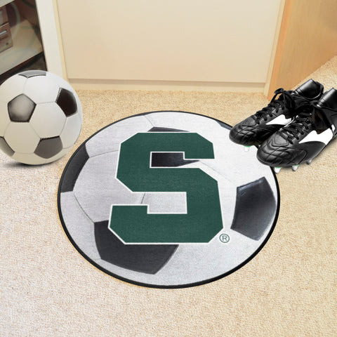 Michigan State Spartans Soccer Ball Rug - 27in. Diameter