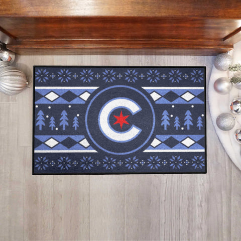 Chicago Cubs Holiday Sweater Starter Mat Accent Rug - 19in. x 30in.